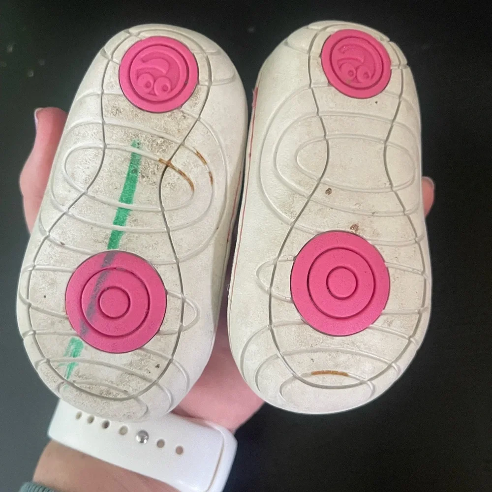 Stride Rite Silver and Pink Baby Sneakers